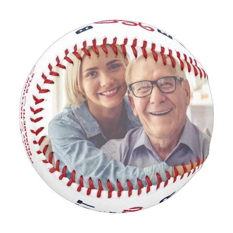 Color Digital Print Photo Baseball Hardwood Core Rubber Baseball Supports DIY Custom Father's Day Gift Holiday Gifts Souvenirs