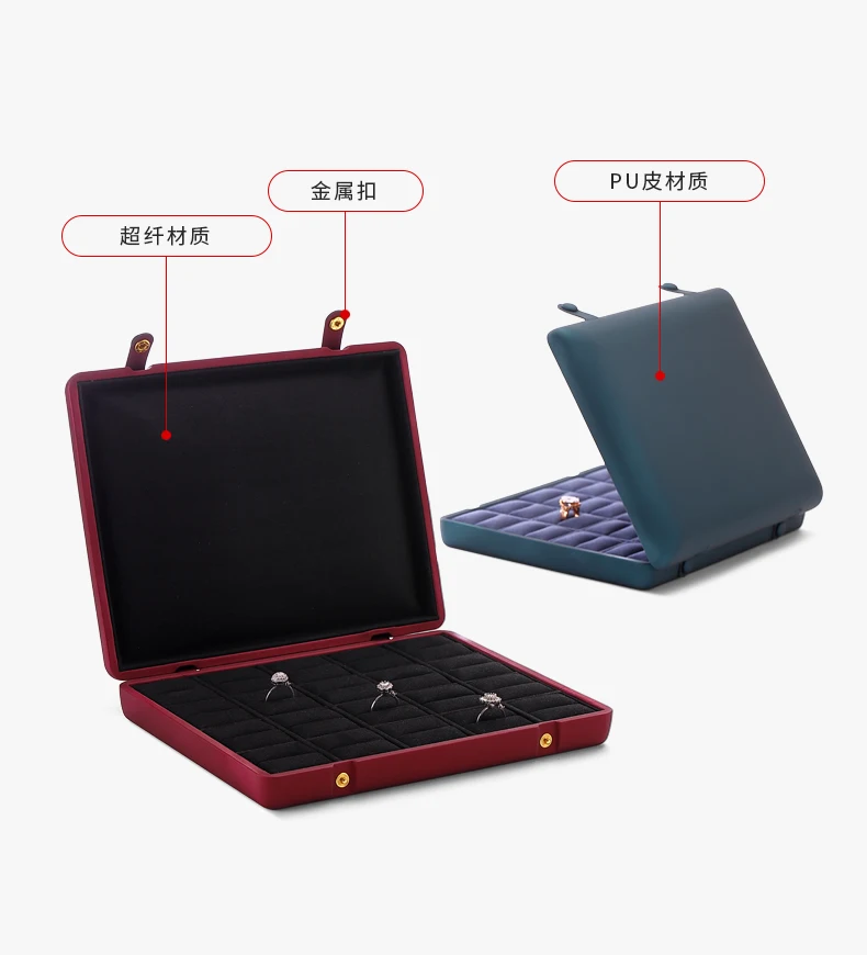 Travel Jewelry Organizer 💎 Red Blue Jewelry Organizer Box – Large Capacity Storage Case... - SKU TJO01033 - UGI Packa...