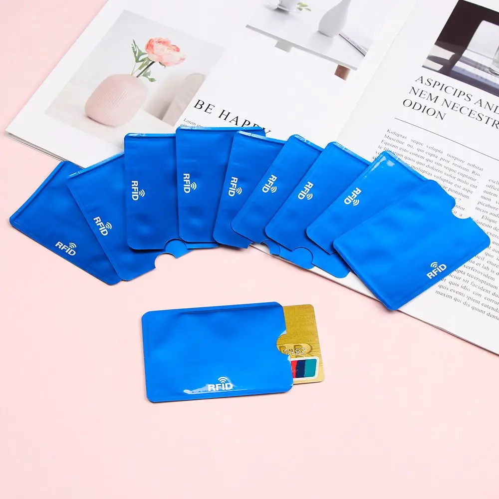 Protège-cartes de crédit fin anti-vol RFID, 10 pièces, étui de protection pour cartes bancaires