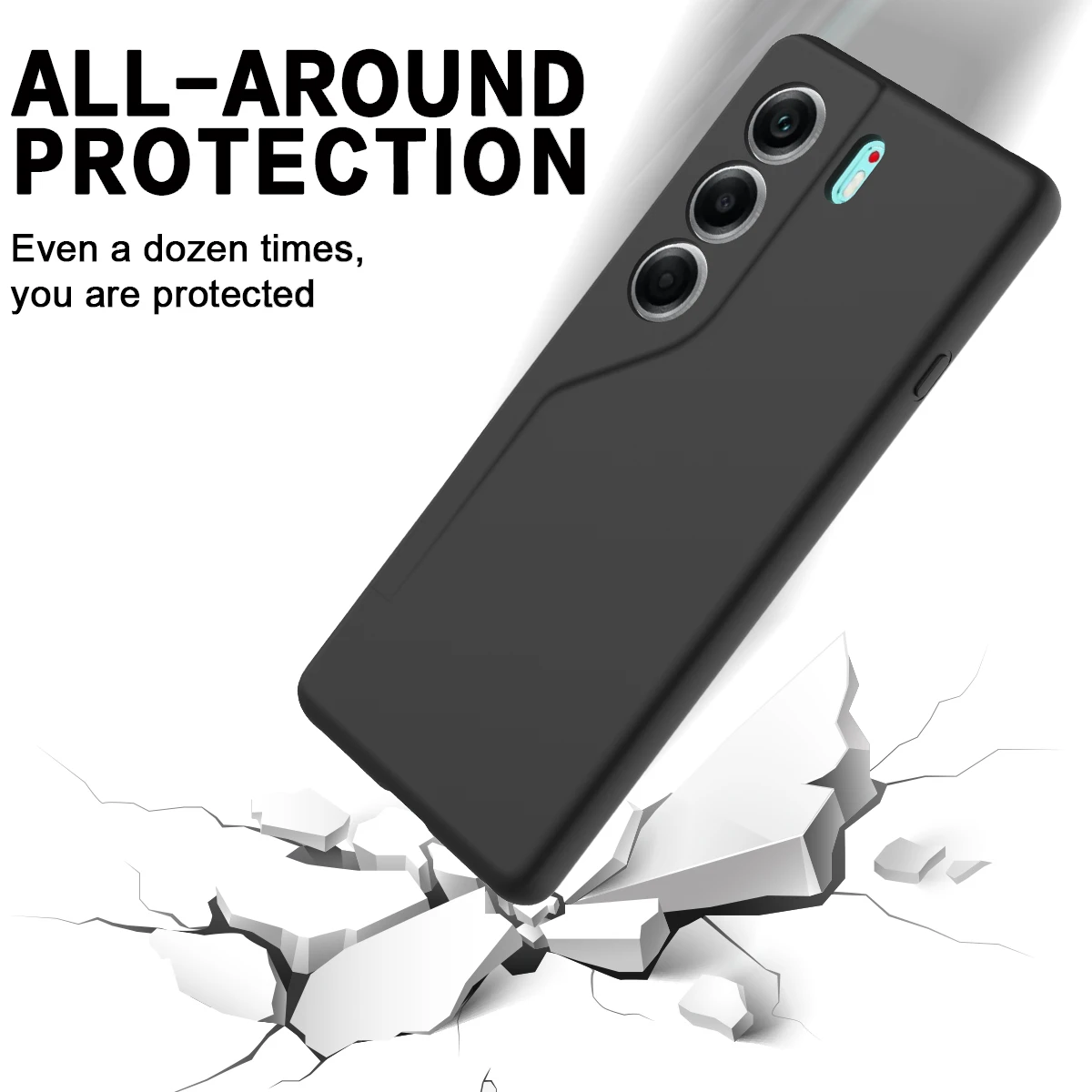 Silicone Ultra-Thin Soft Skin-Feel Case with Anti-Fall Lanyard