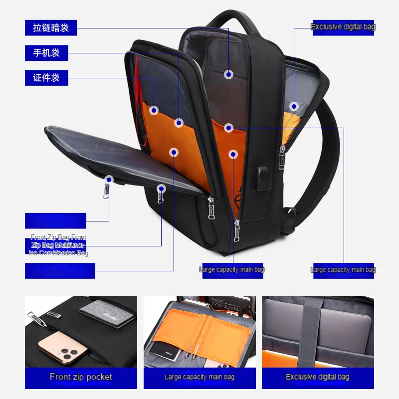 Trendy Men's Waterproof Sports Bag Multifunctional Travel Backpack School Bag High-end Computer Bag Casual Women's Backpack