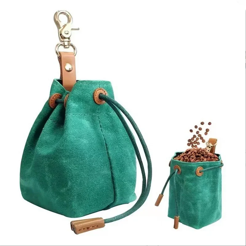 1PCS Pet Portable Dog Toy Bag Holder Walk Carry Outdoor Training snack bag Puppy two-handed free pull rope bag dog treat bag dog training supplies