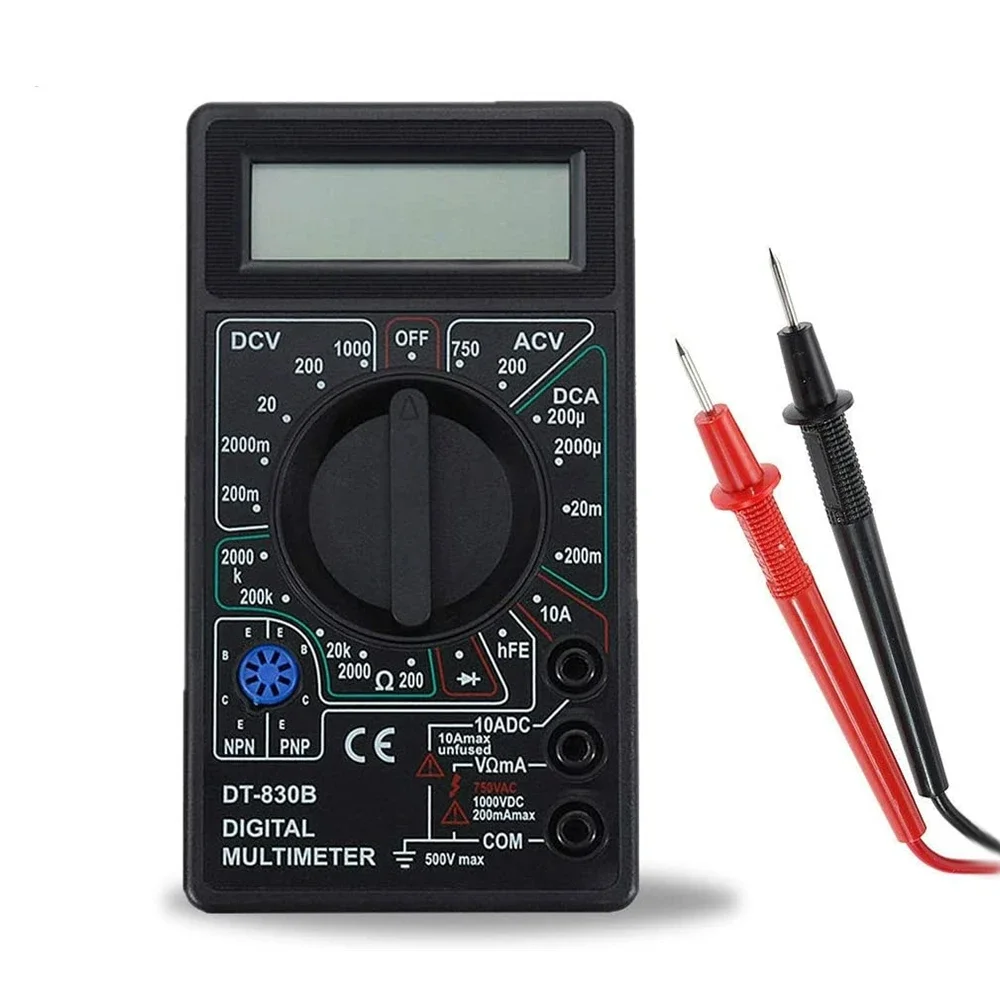 LCD Digital Multimeter DT-830B Electric Voltmeter Ammeter Ohm Tester AC/DC 750/1000V Amp Volt Mini Handheld Meter 6
