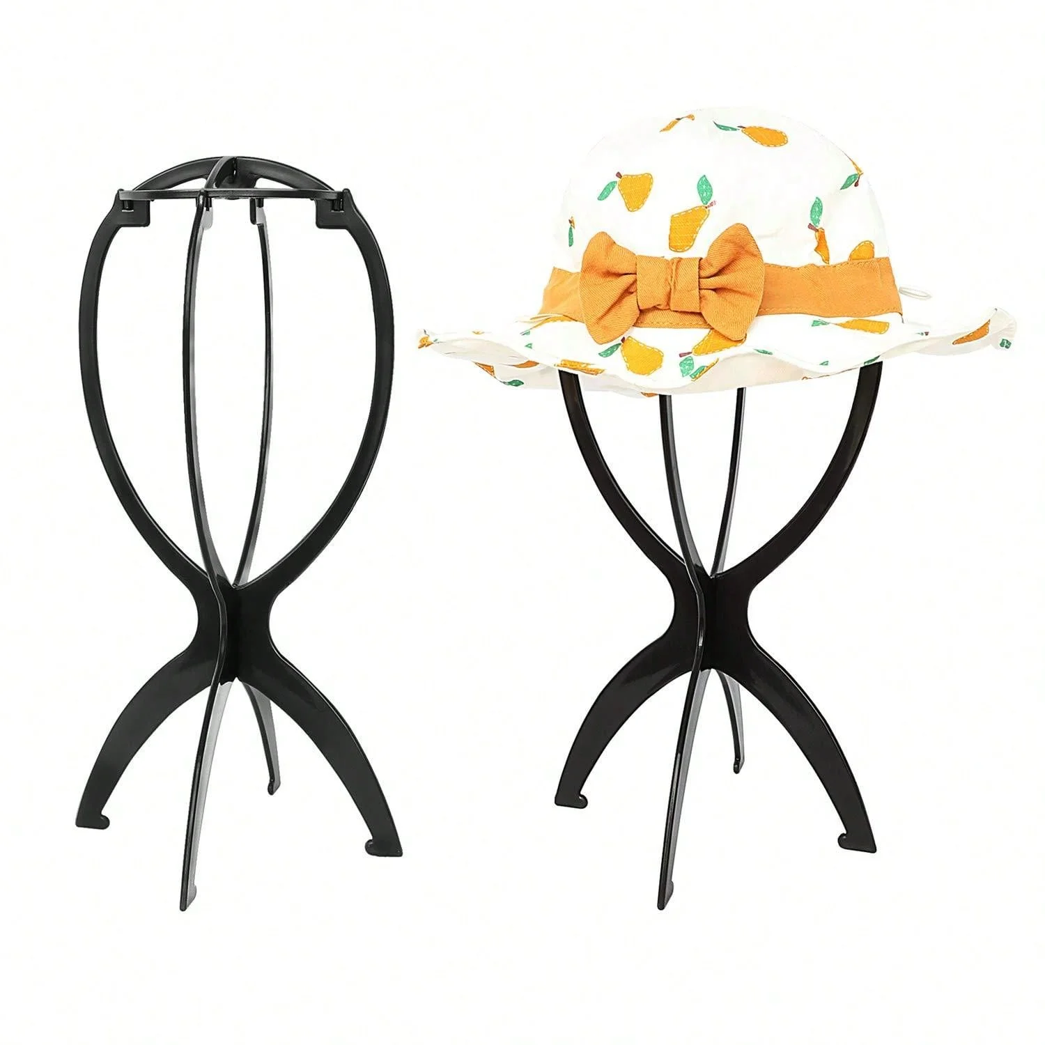 Wig Stand Plastic Hat Display Wig Head Holder Mannequin Portable Folding Flexible