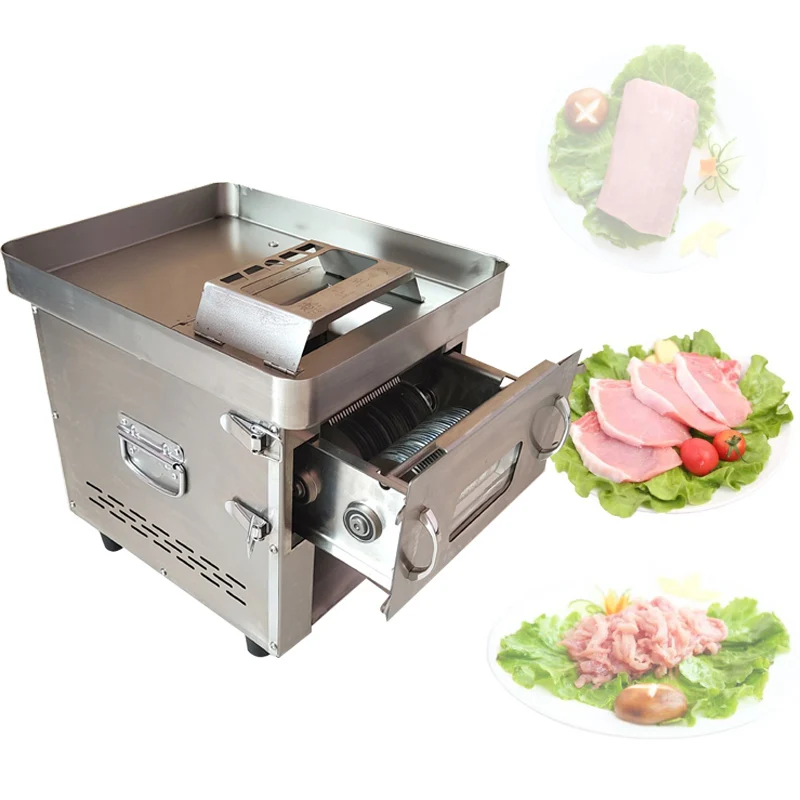 

Настольный коммерческий слайсер для мяса, компактная машина для резки мяса из нержавеющей стали, съемное лезвие