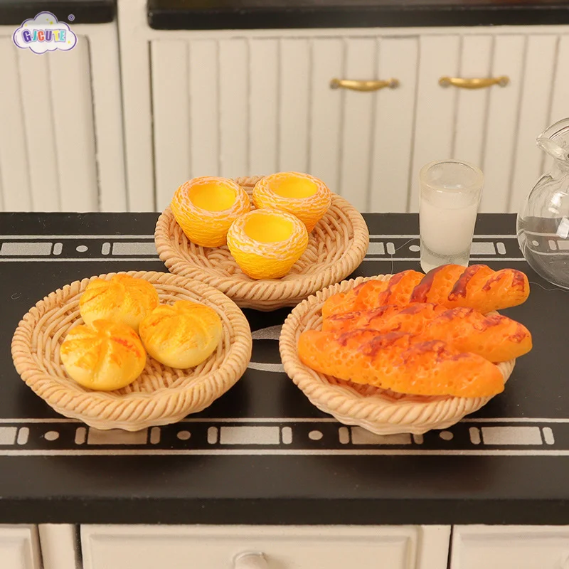 

Набор кукольных домиков для кухни, яиц, жареных булочек, мини набор для хлеба и закусок, модель кукольного дома, дисплей еды, реквизит для Съемки сцены