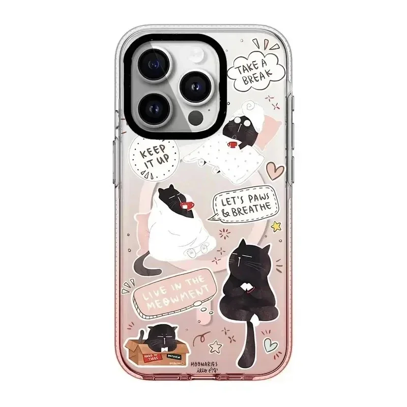 

NEW Pink Gradient Transparent Border MagSafe iPhone 13 15 14 Pro Max Protective Case, Fits iPhone 15 Pro Max