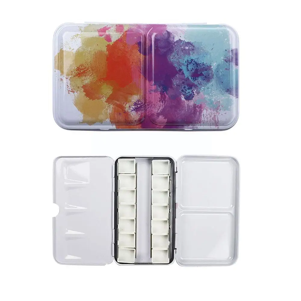 

Empty Watercolor Paints Tins Box Palette Painting Storage with 14 Sub-Packing Boxes for Art Painting Watercolor Palette