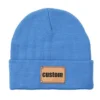 Oohmy Personalized Beanie Cap BOY GIRL Men Women Custom Beanies Leather Patch,Your Own Text Photo Logo Skull Cap Winter Warm Hat 4