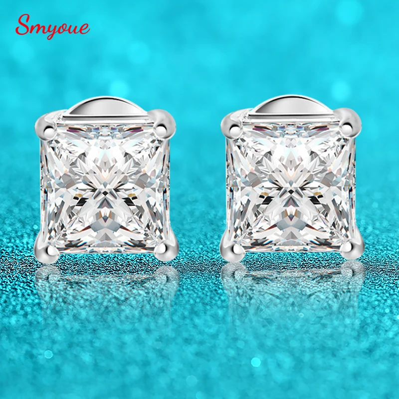 Men's Round Four Faux Diamond Micro set Stud Earrings Simple - Temu