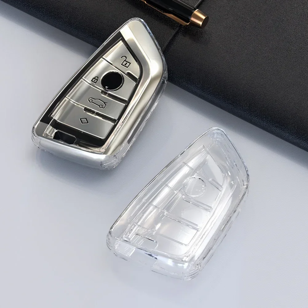 Car Key Shell Car Remote Key Soft TPU Case Cover Shell Fob For BMW X1 X3 X5 X6 X7 1 3 5 6 7 Series G20 G30 G11 F15 F16 G01 G02 F48 Keyless Bag