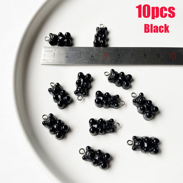 Colorful Gummy Bear Pendant Charms for Necklace Bracelet Diy Earrings Jewelry Bears Valentine's Day Gift 2.1*1.1cm