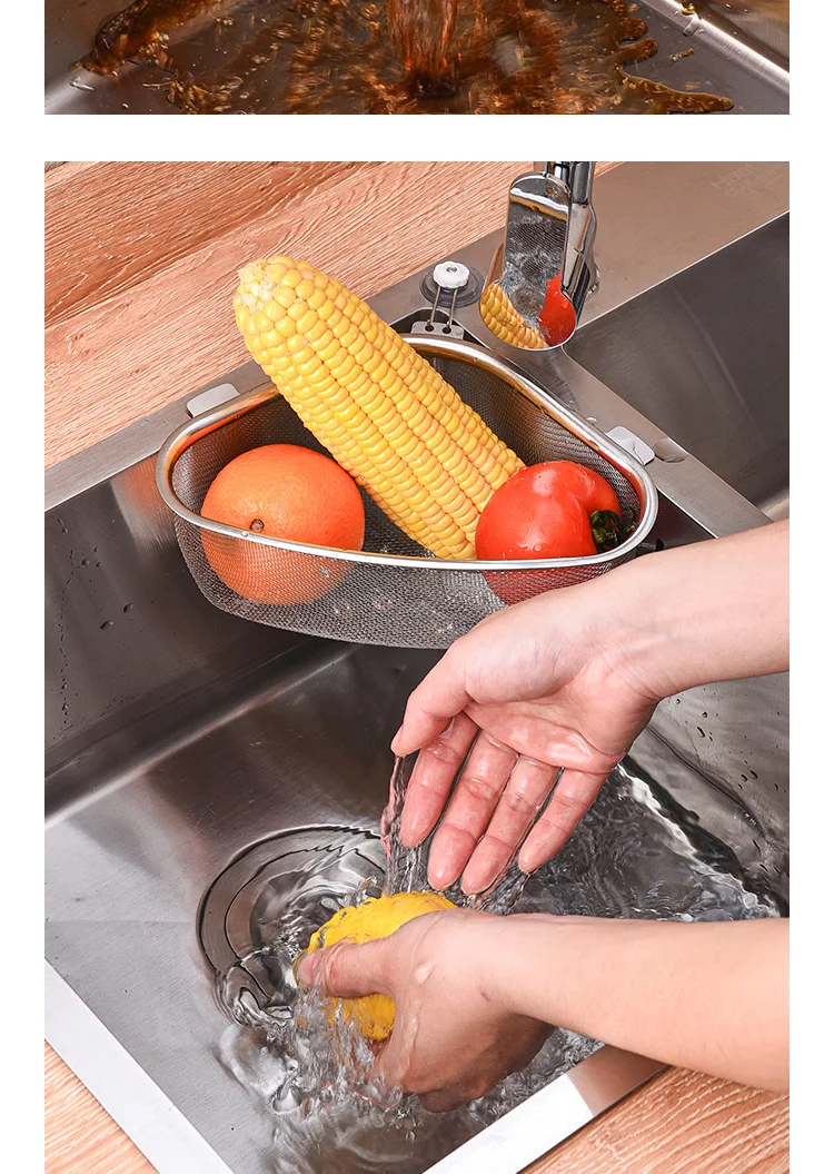 Stainless Steel Sink Storage Drain Basket, Dishwashing Sink Leftovers, Anti-Clogging Strainer Basket S8cc48e0577244eacb8ebc0095337c294B