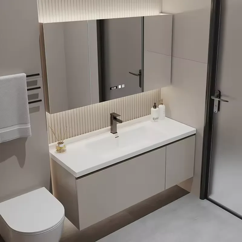 Modern Design Solid Wood Bathroom Vanity 24 Inches 600mm Floating Vanities Hanging Bathroom Vanity Cabinet
