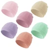 0-6M Newborn Hospital Hat Baby Beanies Cap Solid Color Infant Cotton Hats Autumn Winter Windproof Headwear Infant Shower Gift 4