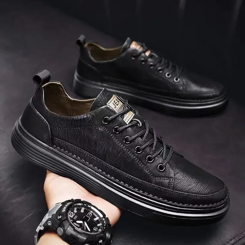 Quality Men's Shoes Leather Casual Shoes for Men Soft Sole Comfortable Shoes Versatile Male Work Shoes Trend Retro Shoes Men 5