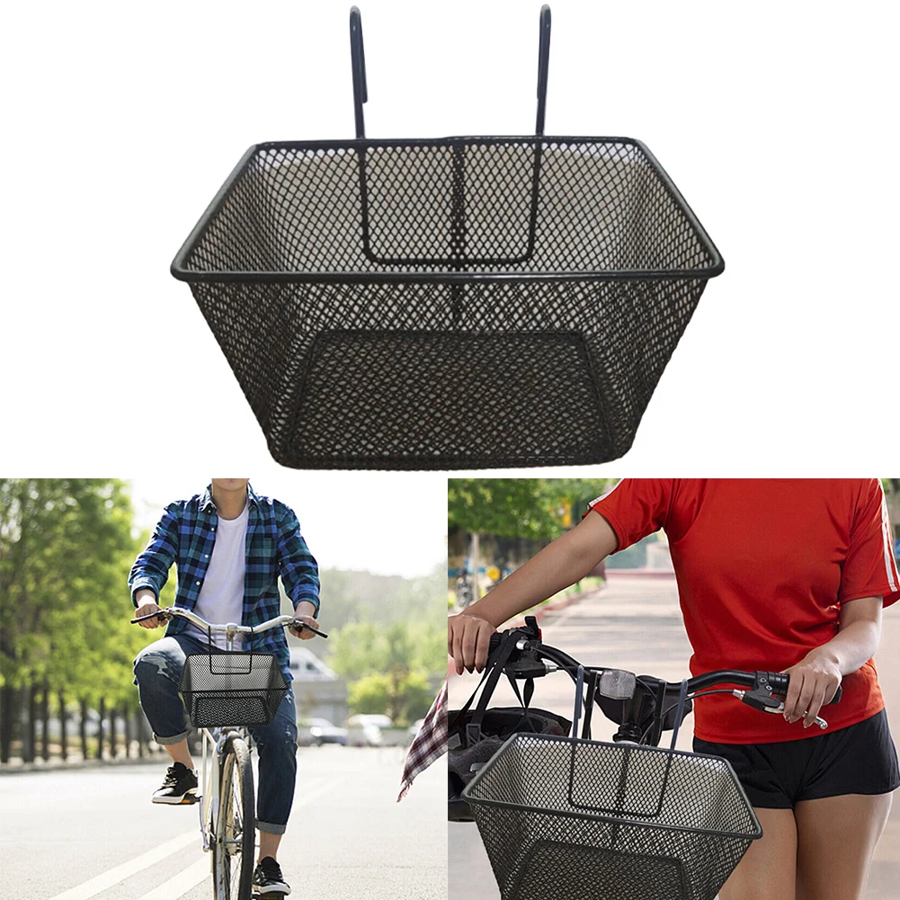  Cabilock Cesta delantera de bicicleta de acero inoxidable para  manubrio delantero, cesta de bicicleta, cestas de almacenamiento de  bicicleta, cesta de malla de alambre con tapa, accesorios de bicicleta,  cesta de