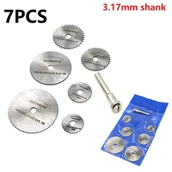 7Pcs/set Mini HSS Cutting Disc Metal Aluminum Wood Cutter Circular Saw Blade For Dremel Rotary Tools