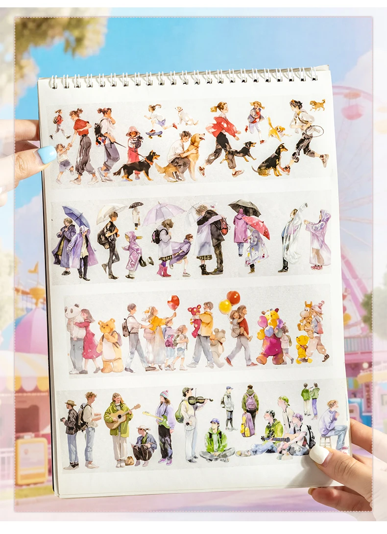 Journal GO 6 x 200 cm, dekoratives Klebeband, People Come and Go, Junk Journal, Planer, DIY-Abdeckband, Scrapbooking-Aufkleber – Detail 7