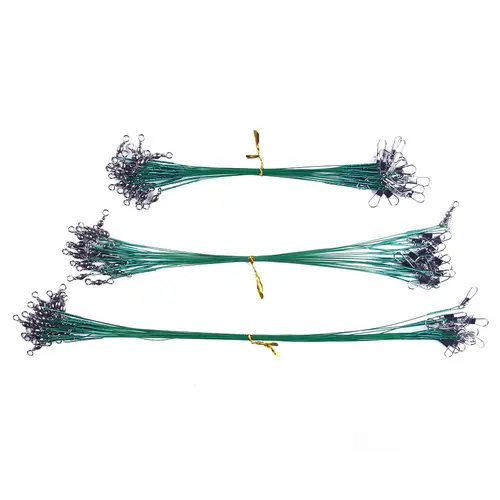 Anti Bite Steel Fishing Line Steel Wire Leader With Swivel Fishing Accessory Lead Core Leash Fishing Wire 15cm 20cm 25cm 30cm - Image 2