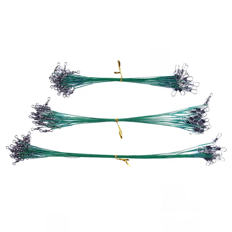 Anti Bite Steel Fishing Line Steel Wire Leader With Swivel Fishing Accessory Lead Core Leash Fishing Wire 15cm 20cm 25cm 30cm - Image 2