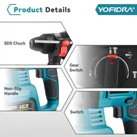 מקדחה חשמלית ללא מברשת YOFIDRA בעלת פונקציות מרובות, טעינה אלחוטית וסיבובית, כלי עוצמתיים לסוללת מקיטה 4