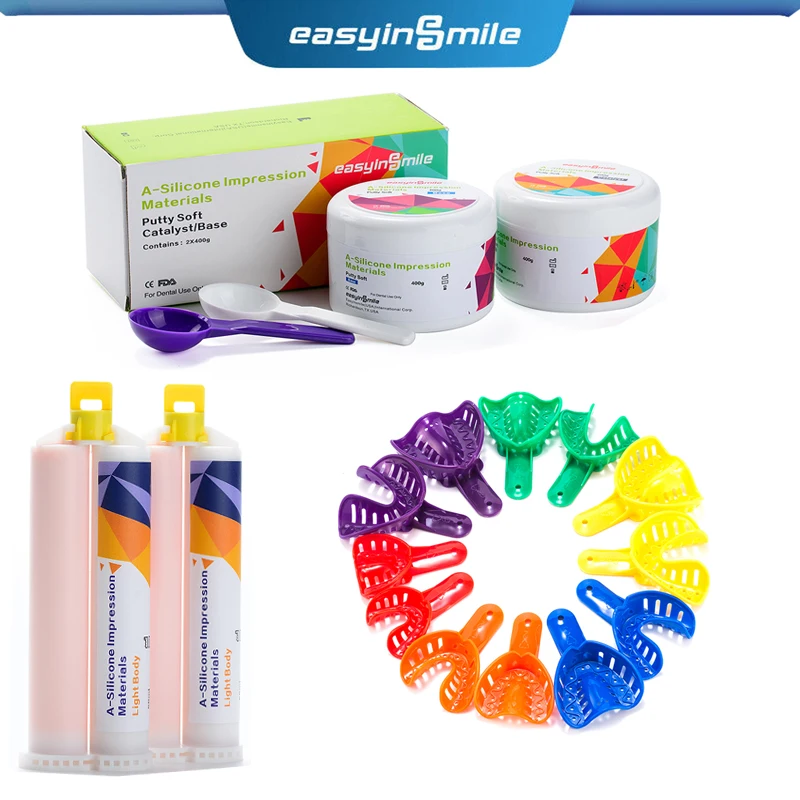 

Dental Impression Trays Silicone Materials Light Body Orthodontic Tray Putty Perforated S/M/L Lab Tools