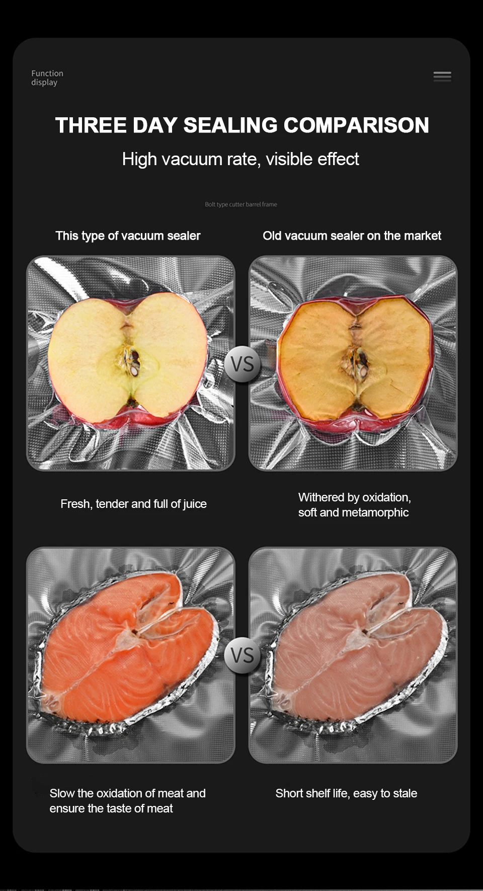 Description Picture 6 of itemMultifunctional Wireless Vacuum Sealer Portable USB Rechargeable Food Packaging Machine Automatic Vacuum Sealing Kitchen Tools