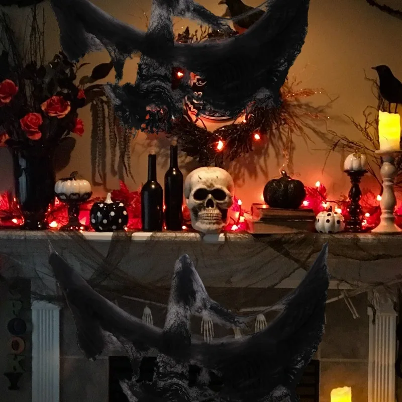 Artificial Spider Web Halloween Decoration Scary Party Scene Props White Stretchy Cobweb Horror House Home Decora Accessories - Image 5