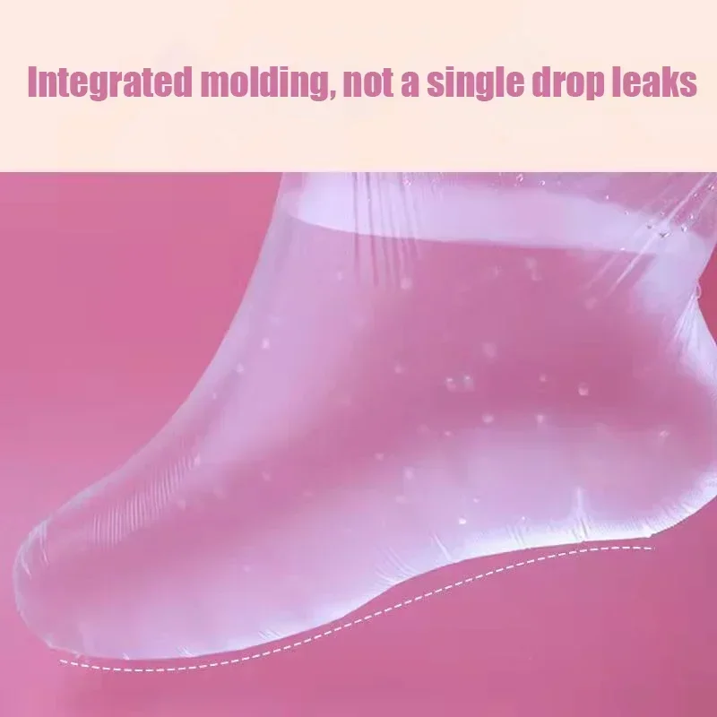 100pc Disposable Moisturizing Foot Socks Hand for Dry Cracked Feet SPA Covers PE Plastic Film DIY Soothing Massage Pedicure Care