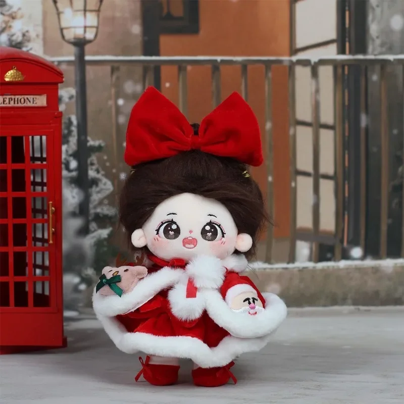 20CM in stock Christmas cotton doll clothes, no attributes doll clothes, Christmas set, doll changing 6
