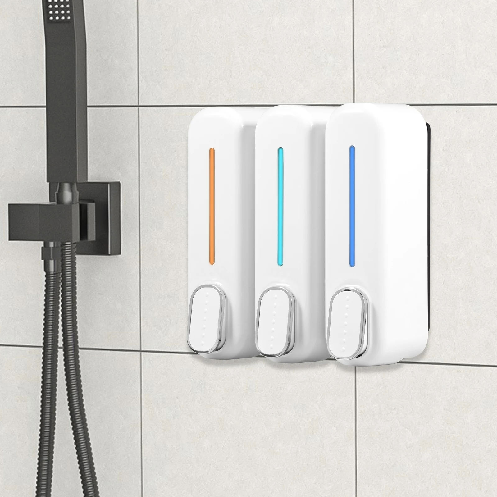 Wall Mounted Soap Dispenser 3 Chamber Shampoo Shower Gel Dispenser Detergent Container Family Hotel Bathroom Accessories soap dispenser soap pump soap dispenser head wall mounted dispenser