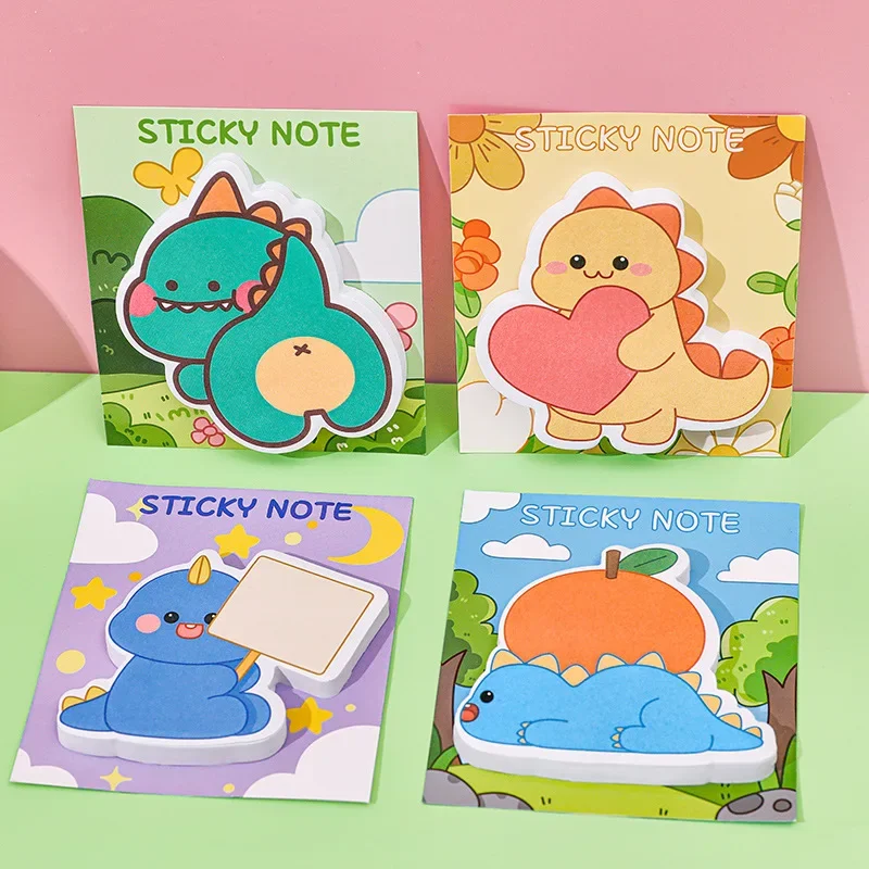 Cute Cartoon Memo Pad DIY Dinosaur 30pcs Paper Bookmarks Sticky Notes Writiing Pads For Girls Boys School Stationery