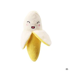 Pet Toys Plush Cartoon Fruit Animal Squeaky Chew Toy (E)