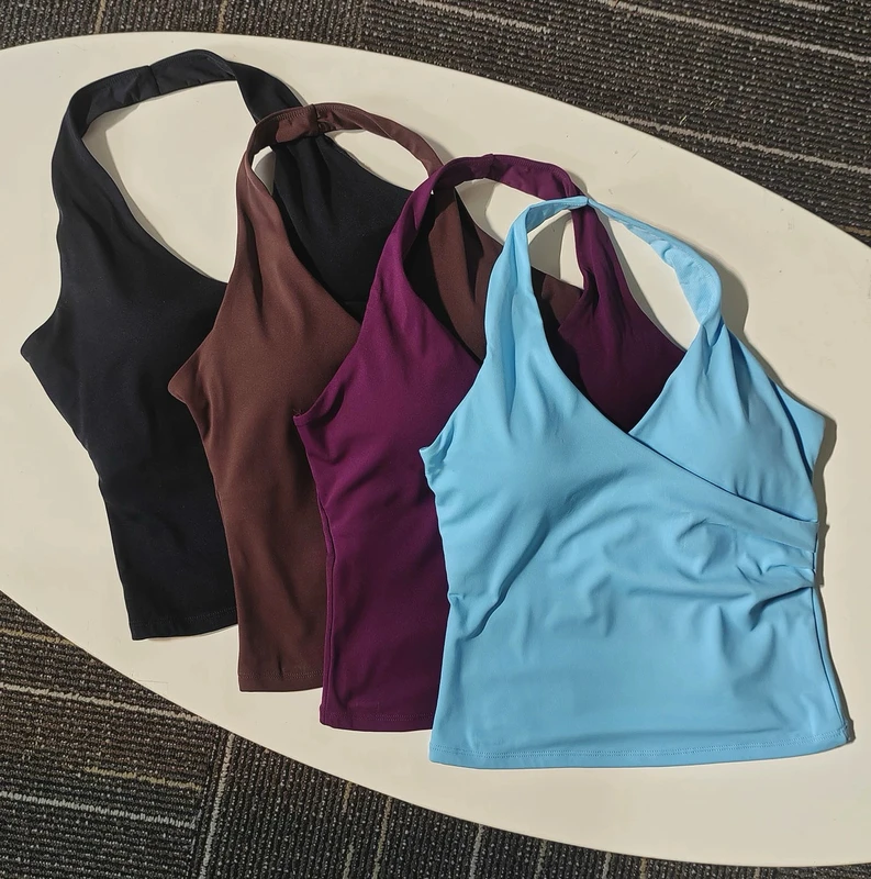 Women' Sexy V-Neck Fitness Bra Nude Sports