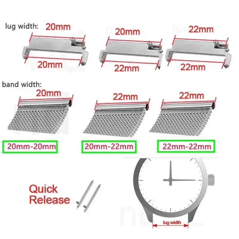 Versatile Quick Release Watch Band Connector Kit with Spring Bars