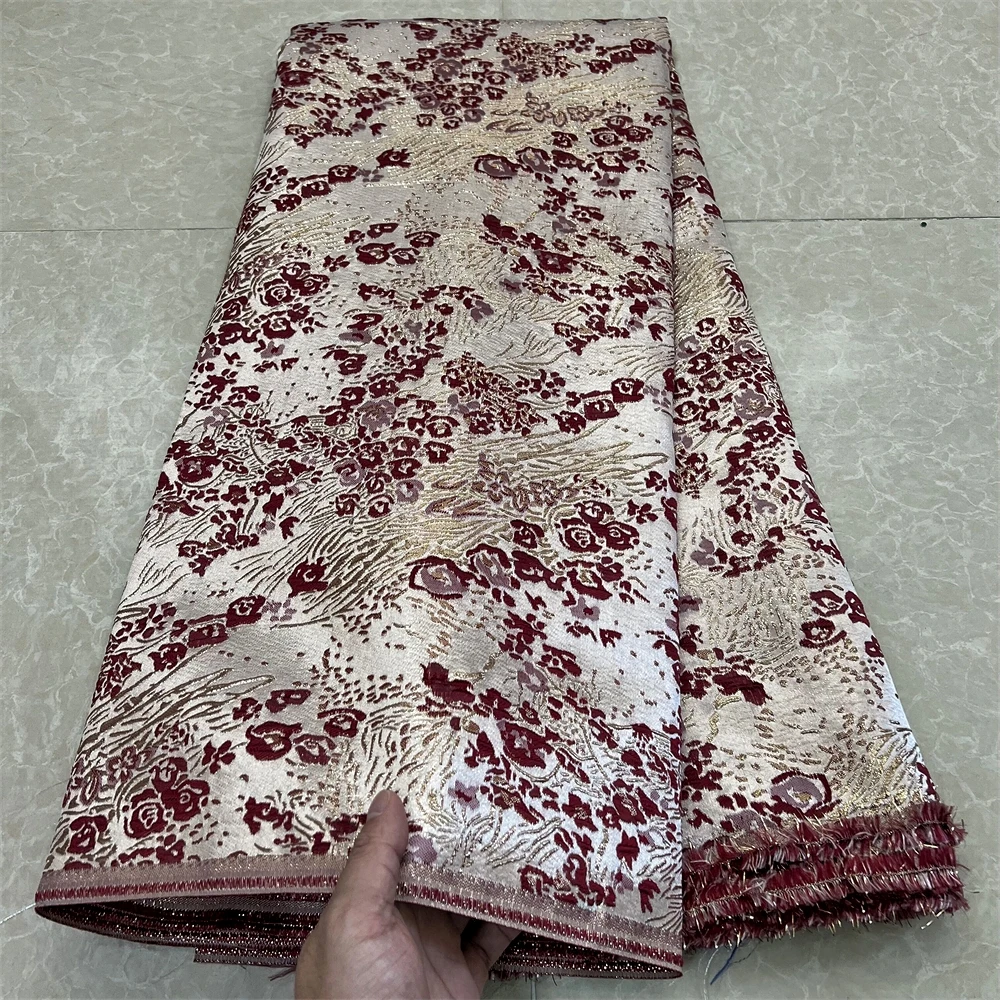 

2024 высокое качество, Африканский нигерийский тюль для шитья, кружевная ткань, органза, вышивка, женское жаккардовое платье, 5 ярдов YXZ099