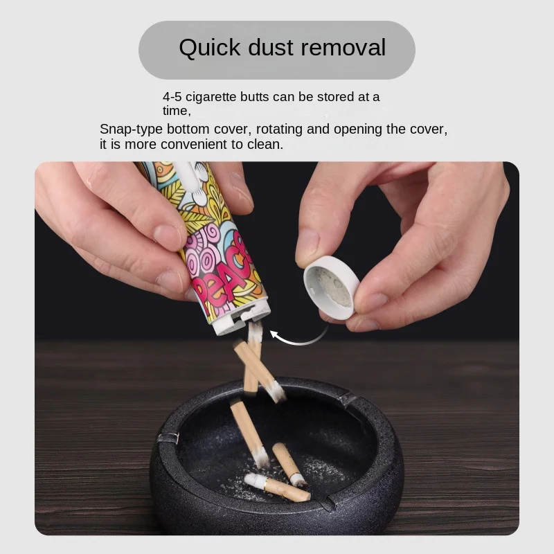 Portable Environmentally Friendly Cigarette Holder Car Mounted Ashtray with No Dust Falling Creative Multi Color Outdoor Ashtray