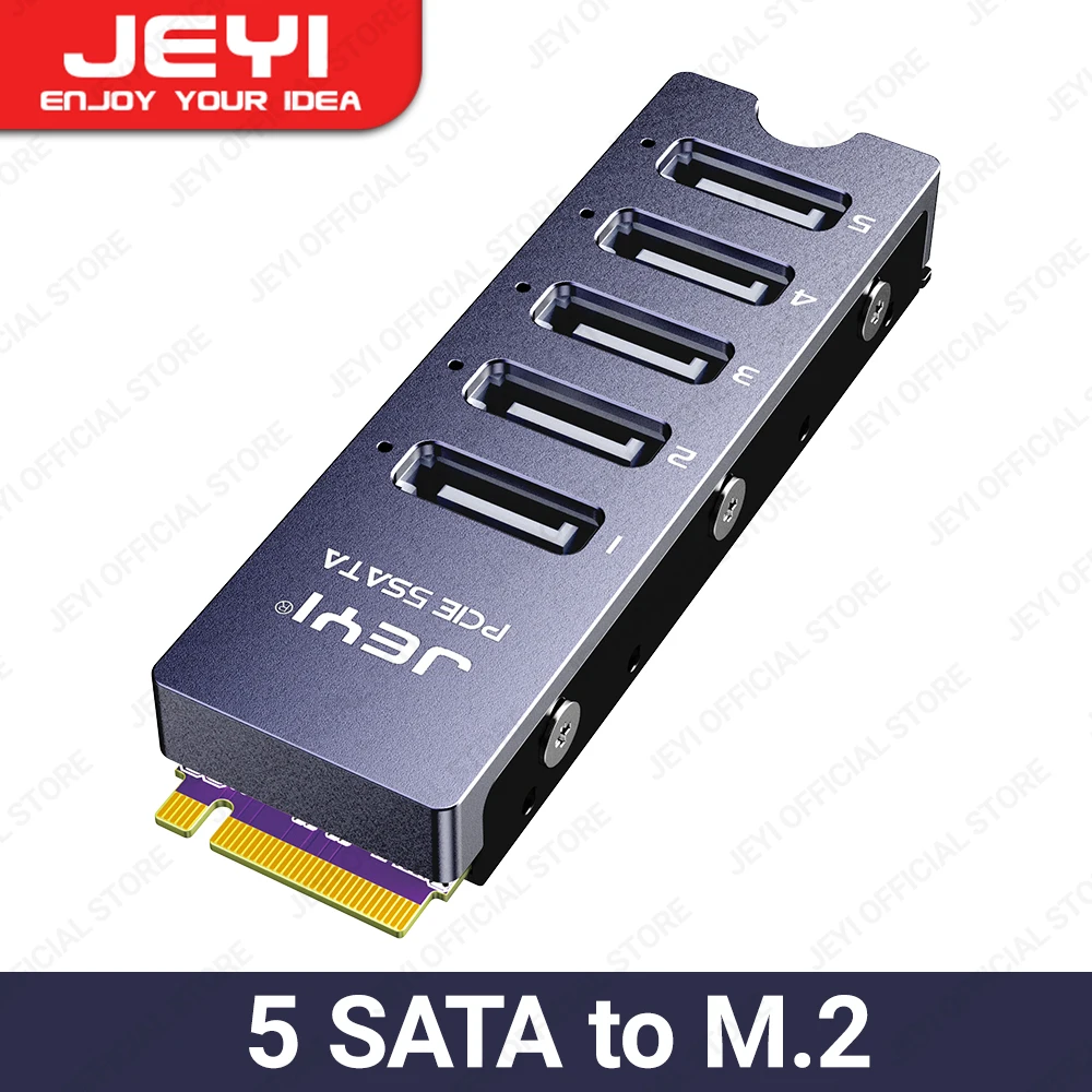 Jeyi-adaptador Nvme M.2 a Sata Portas Internas Não Raid Sata Iii Gbps Placa Adaptadora para Desktop Suporte para pc Ssd e Hdd