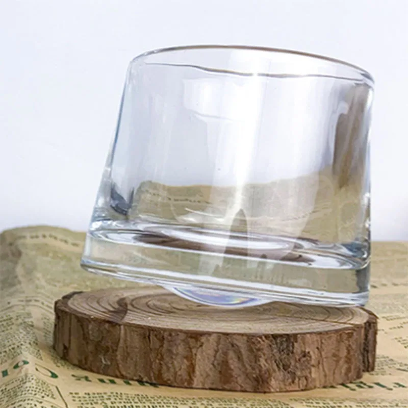 Spinning Cup 5oz 150ml Rotating Wine Glasses Thicken Whisky Vodka Glass for Bar Party Beer Mug Transparent Brandy Cup Drinkware