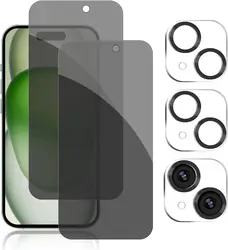 Full Cover Anti - Spy Privacy Screen with Camera Lens Protection - Tempered Glass (For iPhone 14 Pro)