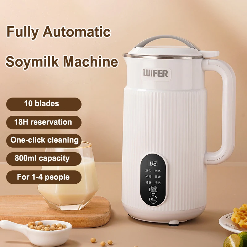 

800ml Fully Automatic Filter-free Soybean Milk Machine Household Multi-functional Juicer LCD Wall-breaking Machine Blender