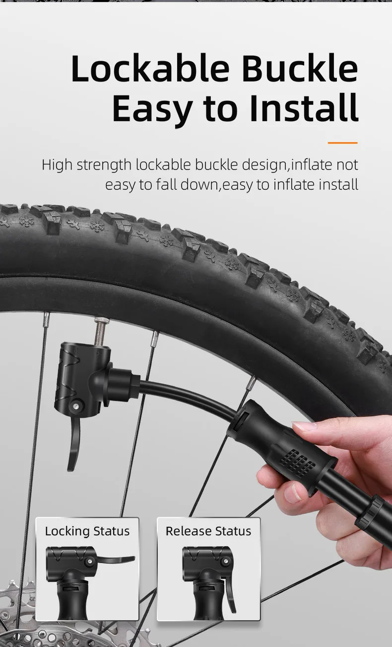 WEST RADFAHREN Mini Fahrradpumpe Radfahren Hand Luftpumpe Hochdruck Mtb Rennrad Reifen Inflator Schrader Presta Ventil Fahrrad Teile – Detail 8
