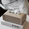 Leather Tissue Box Napkin Case Luxury Paper Cover Car Living Tissue Paper Holder Desktop Home Tabletop Decoration 1