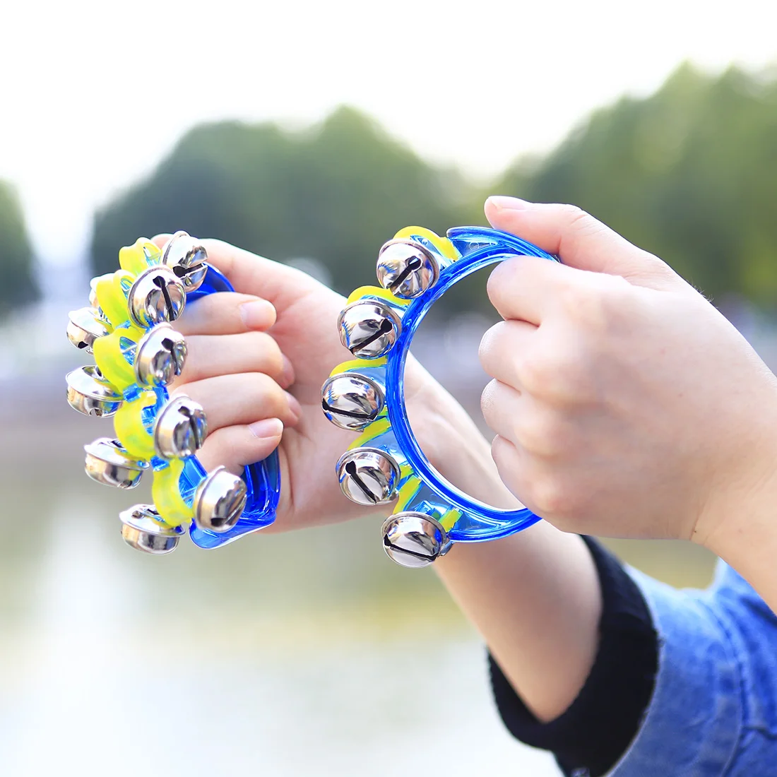 Orff Instruments 5Pcs/Set 6 Inch Black Lamb Chop Tambourine Sand Egg Rhythm Stick Children Music Enlightenment Toys Gifts