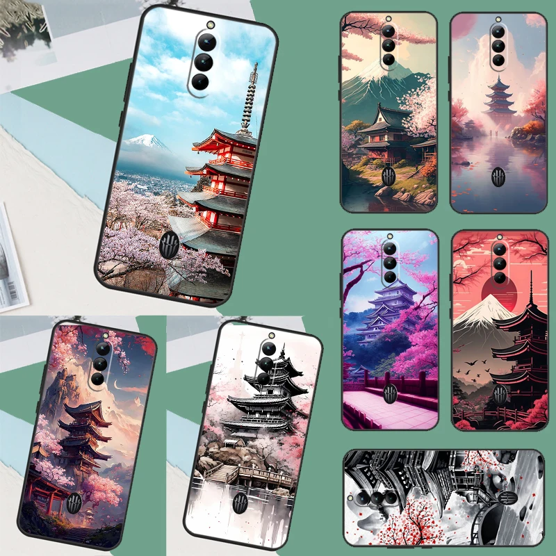 Custodia Giapponese Art Temple Sakura Per Zte Nubia Red Magic 8 Pro 8S Pro Plus Redmagic 7 6 Pro 7S 6S Pro 5G 5S 6R Cover
