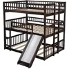 Triple Bunk Bed with Slide, Full Over Full Over Full Bunk Bed Convertible Triple Beds for Kids/Teens/Adults, Children Beds 6