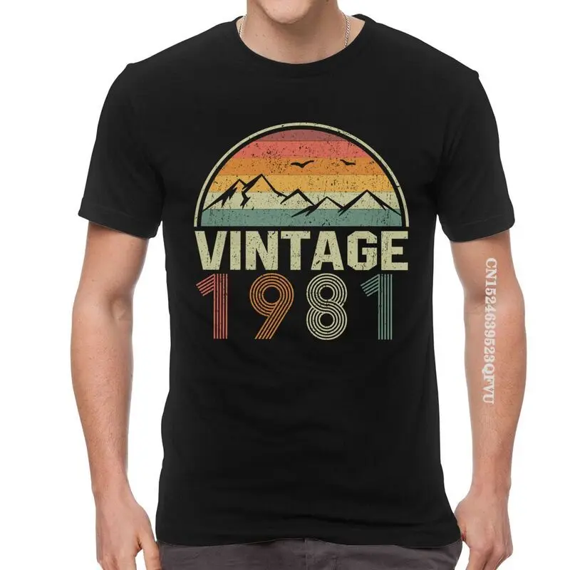 

Male Classic Vintage 1981 T Shirts Novelty 40th Birthday Y2k Anime Tshirt Cool T Shirts Cotton Oversized Tee Y2k Anime