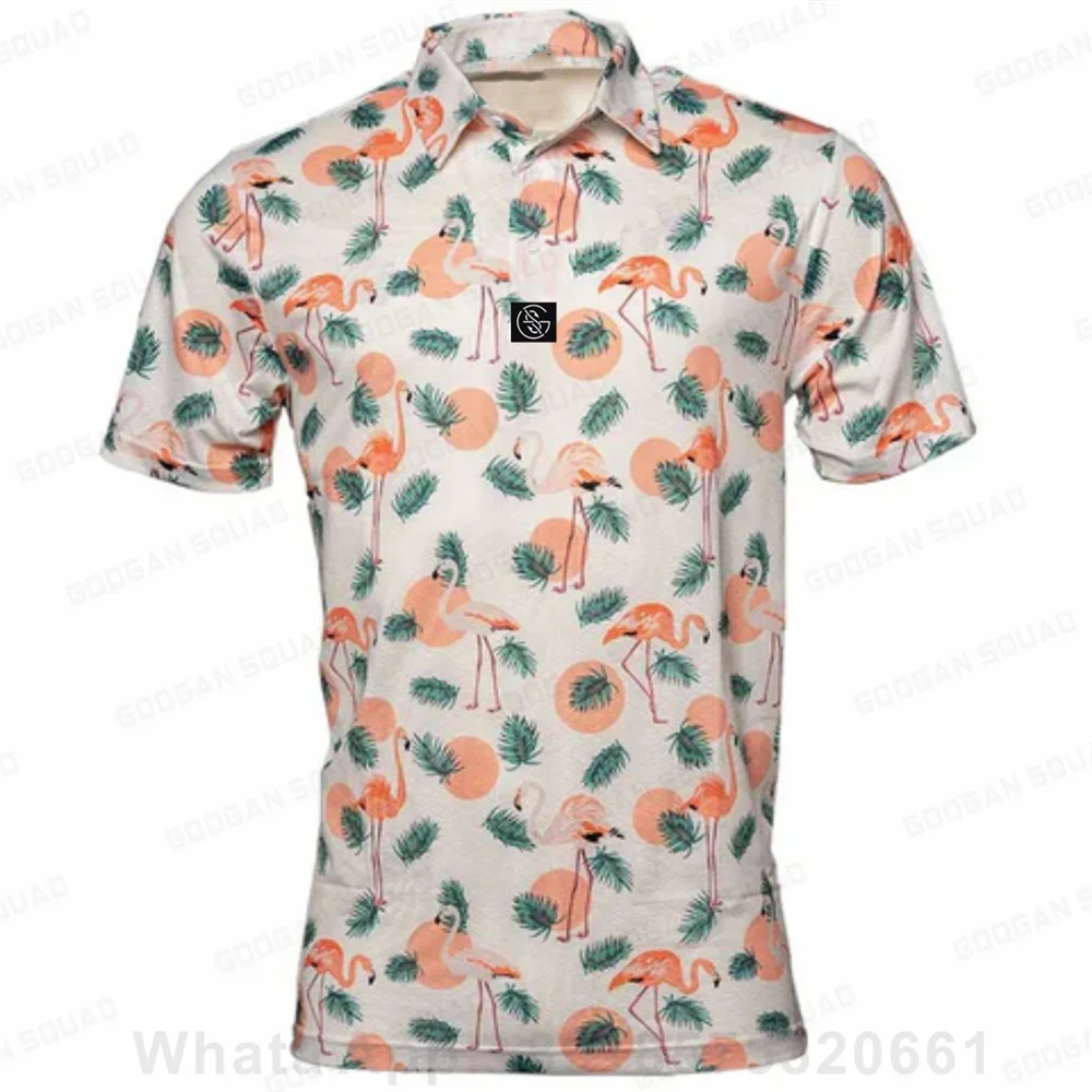Men's Polo T-Shirt Short Sleeve Fishing Golf Clothing Summer Quick Dry Casual Fashion Volleyball Tops