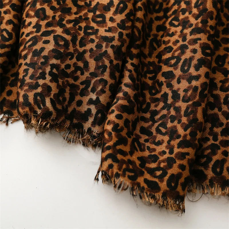 Winter Sexy Leopard Dot Fringe Viskose Schal Schal Dame Hohe Qualität Druck Weiche Pashmina Stola Bufandas Moslemisches Hijab 180*90 cm – Detail 14